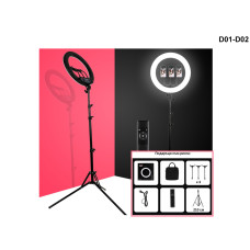 Лед ринг лампа за осветление със 210 см стойка - D01 / D02 - Sellzone.bg Лед ринг лампа за осветление със 210 см стойка - D01 / D02